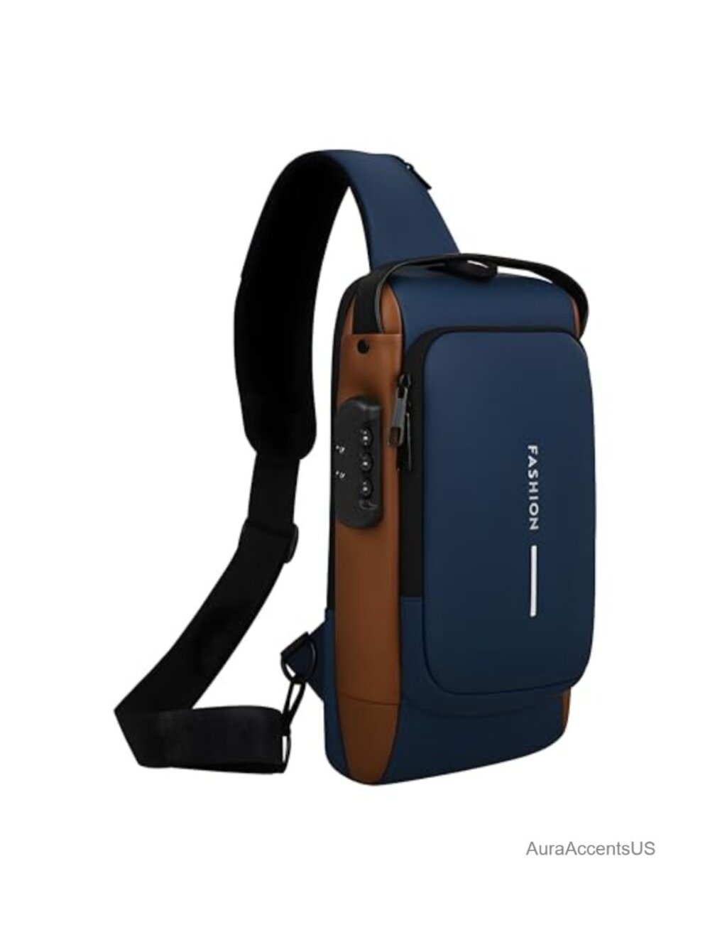 Unisex Anti-Theft Sling Bag USB Port Water-Resistant Crossbody Travel